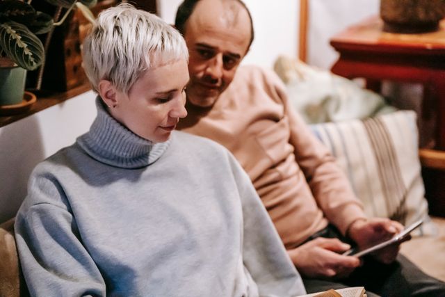 older couple talking